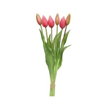 Decoris Bos 6 Tulpen van PVC 10x10x40cm roze