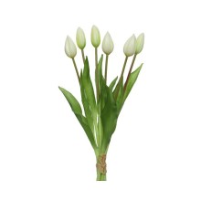 Decoris Bos 6 Tulpen van PVC 10x10x40cm wit
