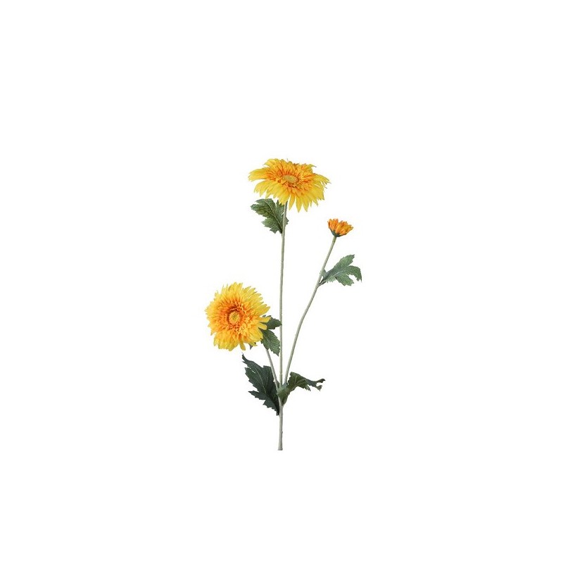 Decoris Kunstbloem Madeliefje 3 bloemen 5x5x68cm geel