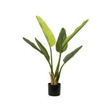 Decoris Kunstplant Strelitzia in pot kunststof 6 bladeren dia.40x90cm groen