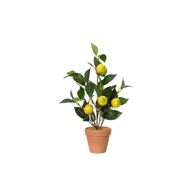 Decoris Kunstplant in terracotta pot kunststof 17x15x45cm