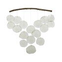 Decoris Decoratief hanger van capiz schelpen en drijfhout 2x51x56cm wit