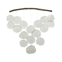 Decoris Decoratief hanger van capiz schelpen en drijfhout 2x51x56cm wit