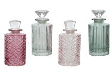 Decoris  Decoratief Fles dia.5,1x17cm glas 4 assorti kleuren