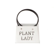 HBX Living Planter Plant Lady metaal 13x14,5x11,5cm wit