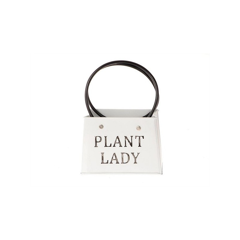 HBX Living Planter Plant Lady metaal 13x14,5x11,5cm wit