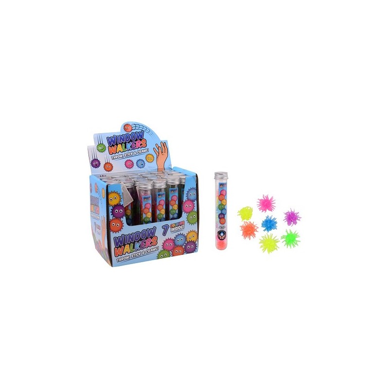 John Toy Sticky window walkers jouet collant 7 pièces (par tube)