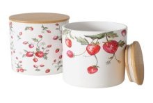 Boltze Home Voorraadpot aardbei 'Emily' aardewerk dia12cmx17cm 2 assorti handgemaakt