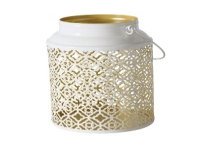 Boltze Home Windlicht Venus 17x15x23cm IJzer wit/goud