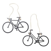 Boltze Home Decoratieve hanger 'Velo' Fiets ijzer L0,5,b30xh18cm Mat zwart dames of herenfiets