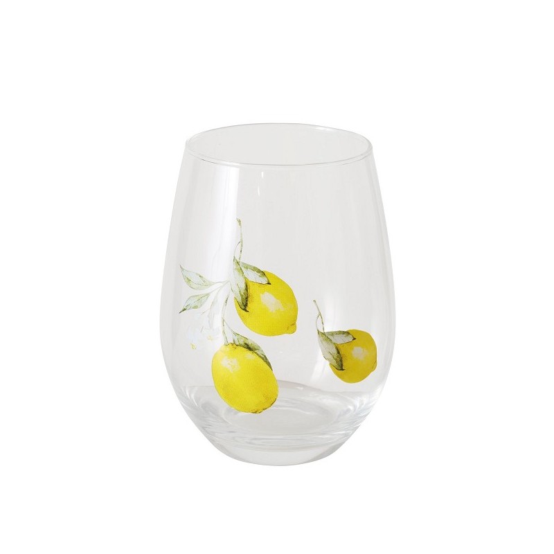 Boltze Home Drinkglas Capri met citroen dessin 600ml dia.9x13cm