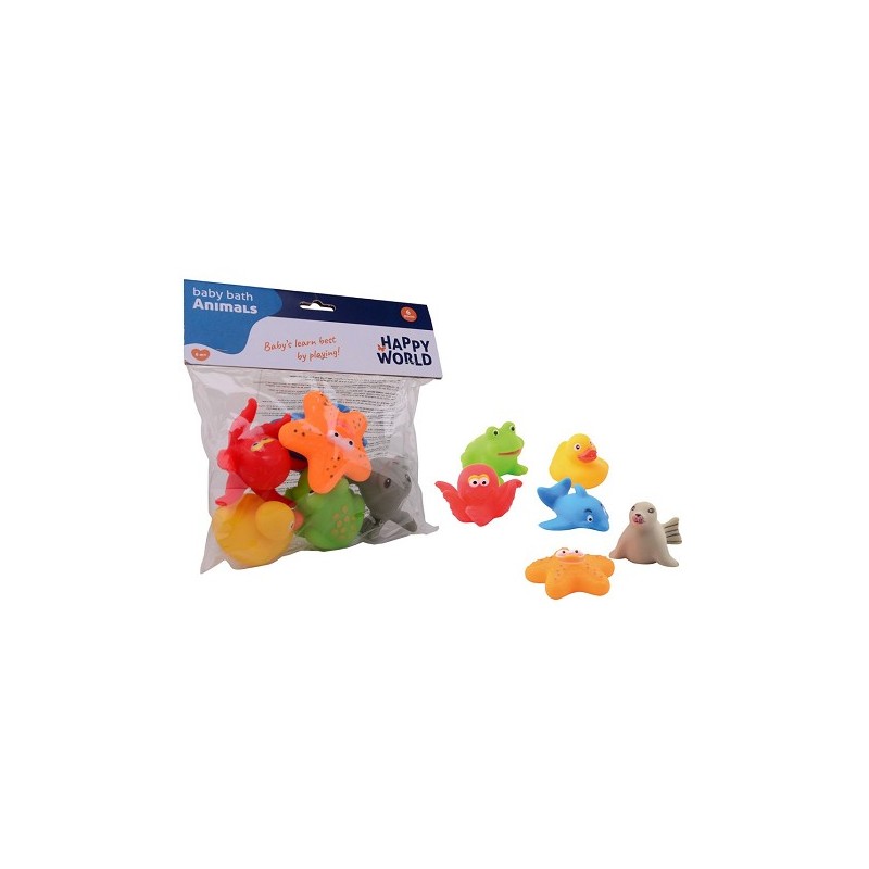 John Toy Happy World 6 badspeeltjes in zak