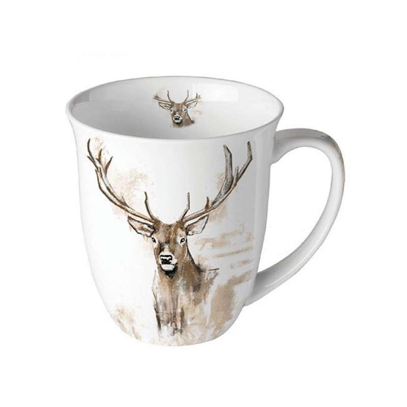 Ambiente Mok 400ml Antlers porselein dia10x10,5cm