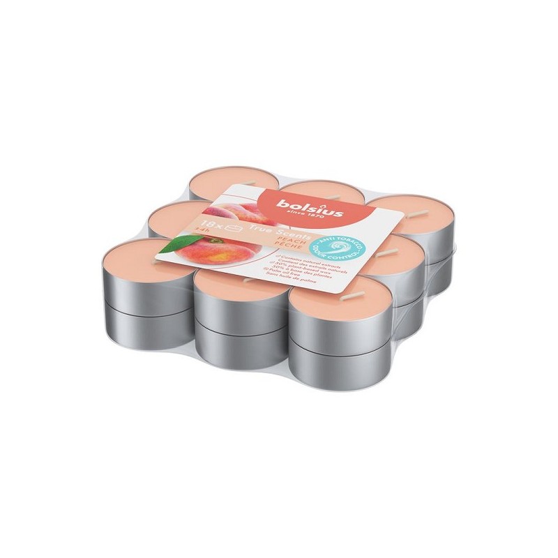 Bolsius Geurtheelichten 4uur True Scents Peach verpakt per 18 stuks