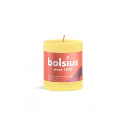 Bolsius Shine Collection Rustiek stompkaars 80/68 Sunny Yellow