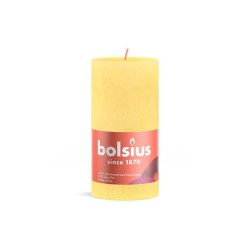 Bolsius Shine Collection Bougie pilier rustique 130/68 Jaune Soleil