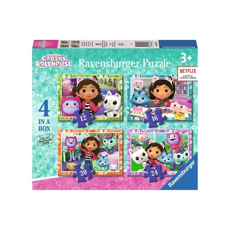 Ravensburger 4-in-1 puzzel Gabby's Dollhouse 12/16/20/24 stukjes