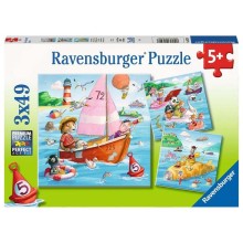 Ravensburger puzzel Watervoertuigen 3x49 stukjes