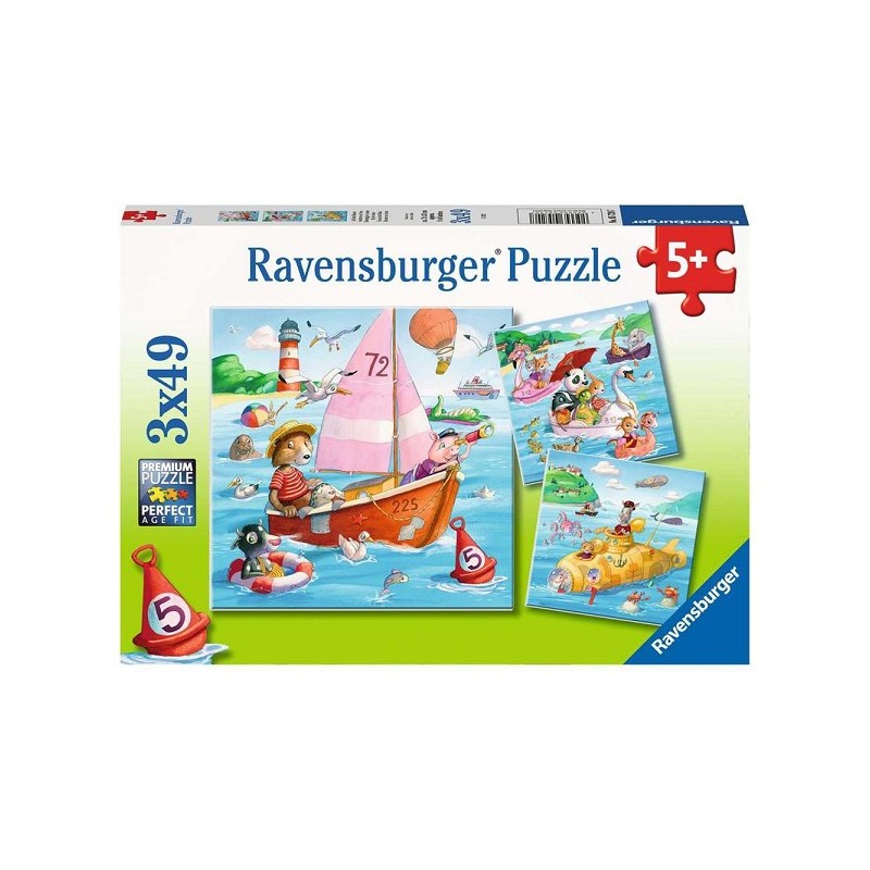 Ravensburger puzzel Watervoertuigen 3x49 stukjes