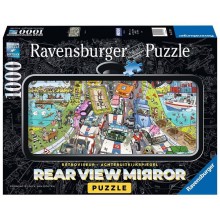 Ravensburger puzzel Comic - Rear view mirror Politie achtervolging 1000 stukjes
