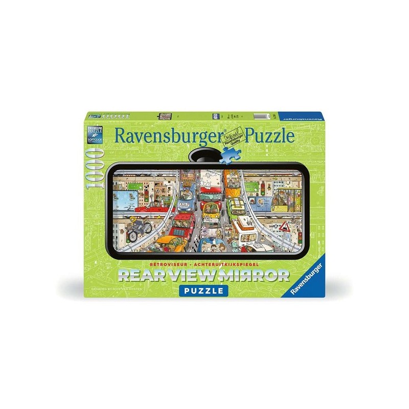 Ravensburger puzzel Comic - Rear view mirror Verkeerschaos 1000 stukjes