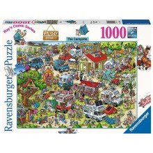 Ravensburger puzzel Comic - Holiday resort 2: The campsite 1000 stukjes