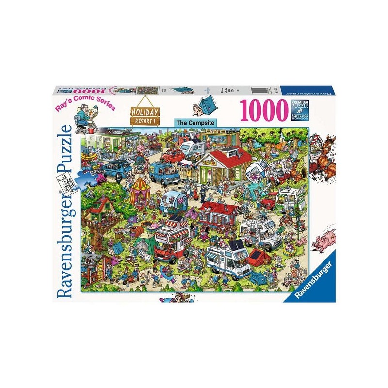 Ravensburger puzzel Comic - Holiday resort 2: The campsite 1000 stukjes