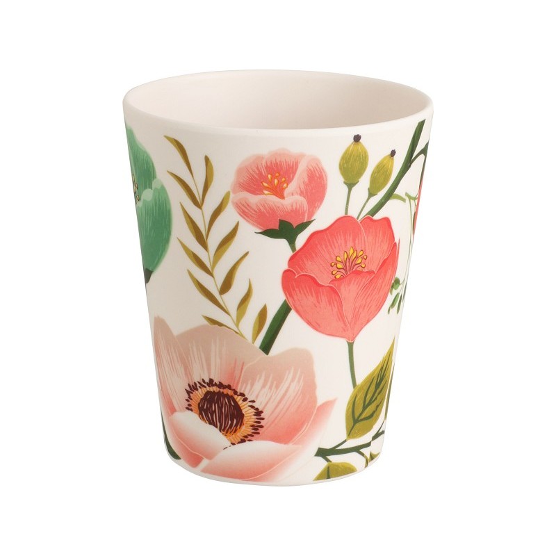 Beker melamine bloemen Ø8xh10cm