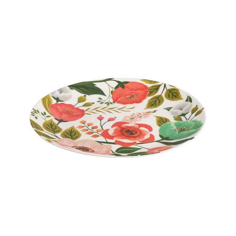 Bord plat melamine bloemen Ø25cm