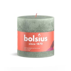 Bolsius Shine Collection Bougie bloc rustique 100/100 Vert Jade -Vert Jade