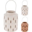 Lantaarn dolomite met metalen handvat Ø10xH13cm