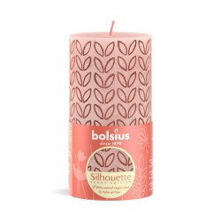 Bolsius Bougie bloc imprimée rustique 130/68 Misty Pink Silhouette