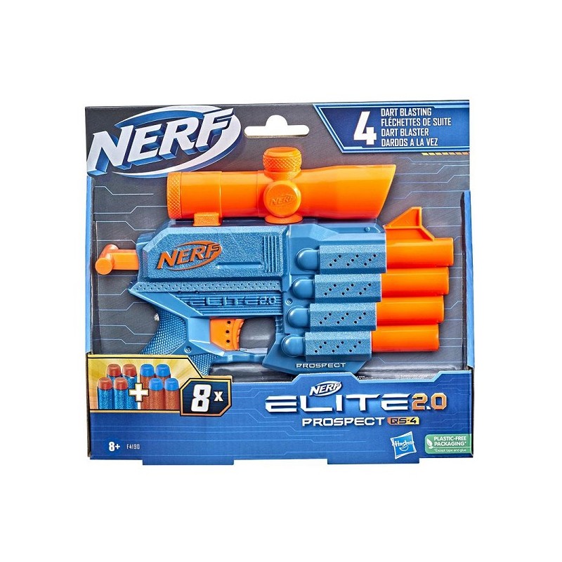 Hasbro Nerf Elite 2.0 Prospect QS 4, Blaster met 8 foam darts