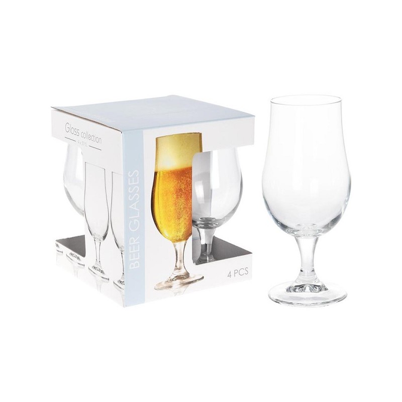 Bierglas op voet 370ml set a 4 stuks