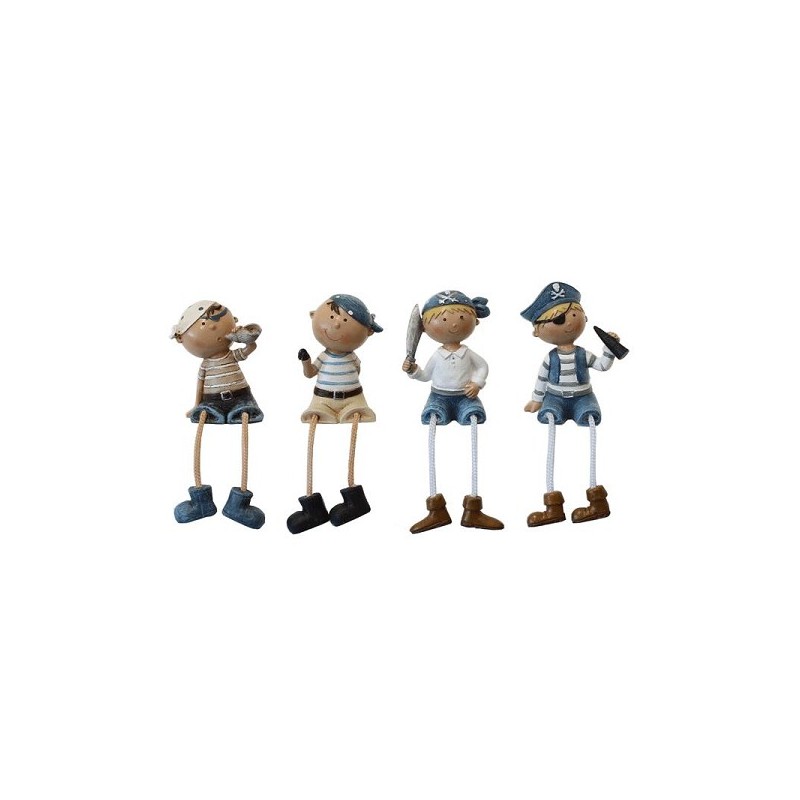 Piraten kinderen touwbenen 4,5x2x11cm polystone