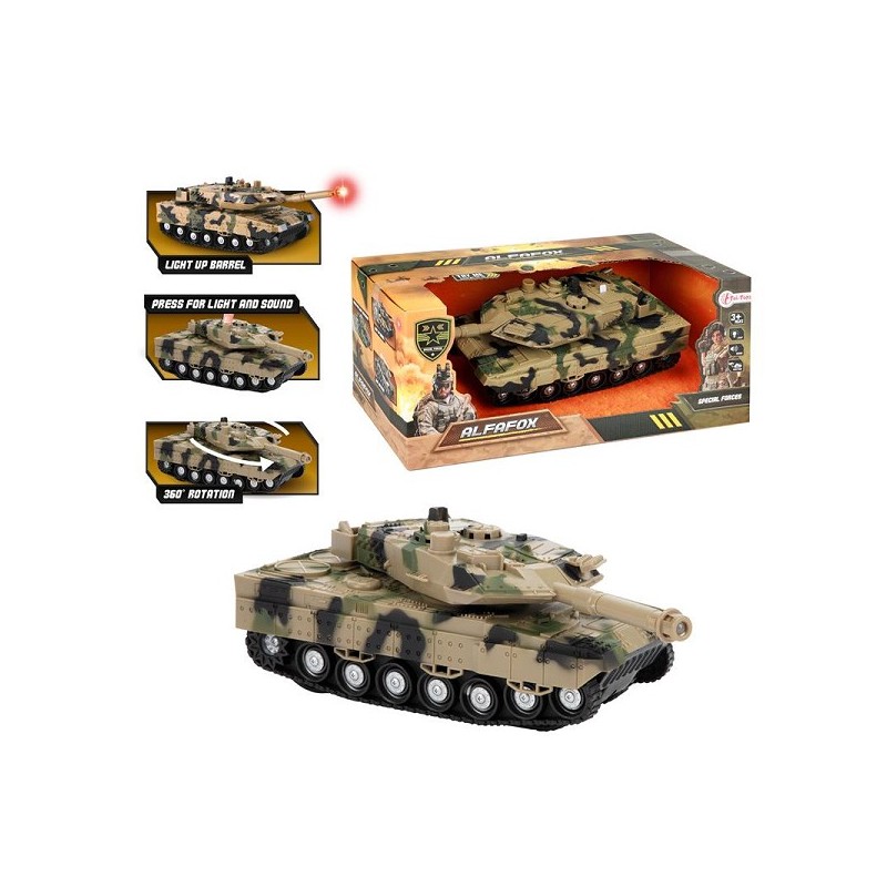 Toi Toys Alfafox Tank friction militaire + lumière et son