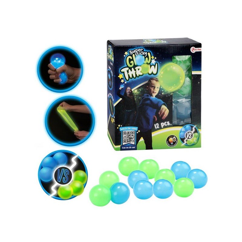 Toi Toys Glow in the dark ballen Glow Throw 12-delig