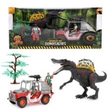 Toi Toys Coffret de jeu Le Monde des Dinosaures jeep+dino