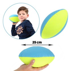 Toi Toys Pro Sports Ballon de rugby bleu fluo/jaune