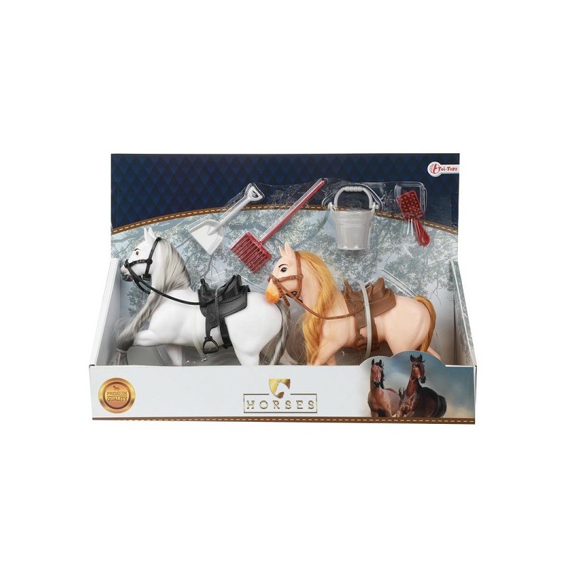 Toi Toys Horses 2 chevaux avec accessoires