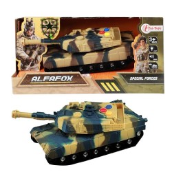 Toi Toys Alfafox Tank militair 17cm frictie + licht en geluid