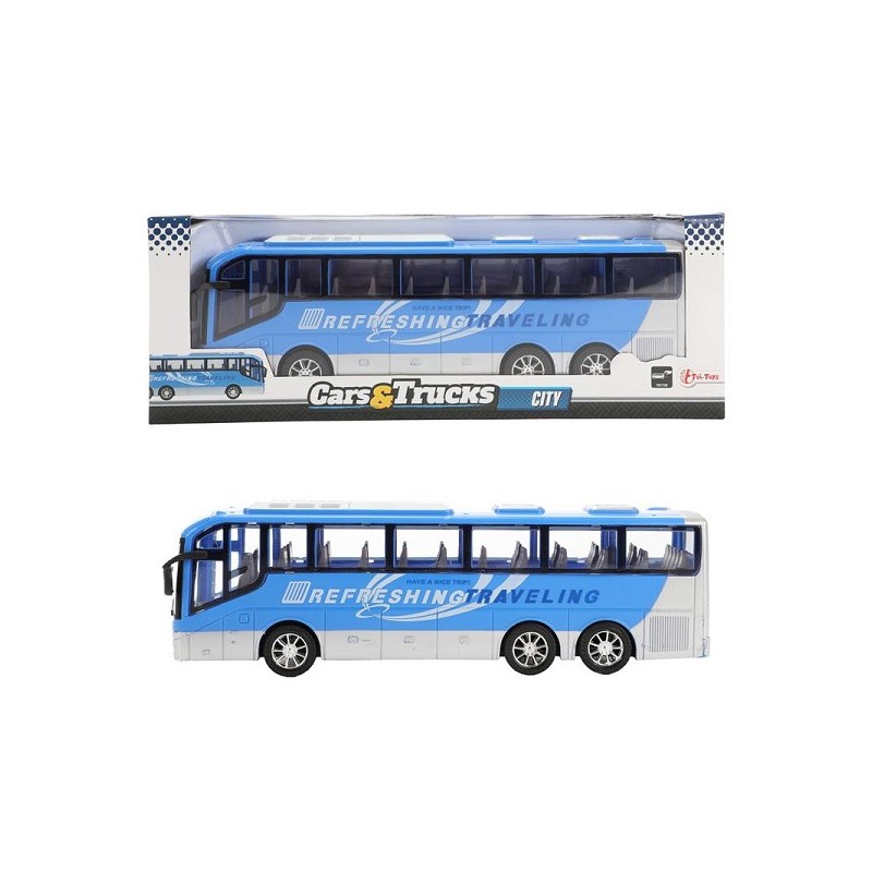 Toi Toys Cars&Trucks Bus de voyage bleu 32cm friction