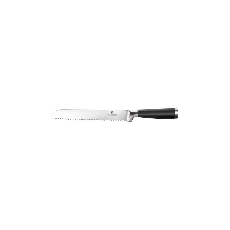 BerlingerHaus Couteau à pain 20cm en acier inoxydable avec manche soft touch noir