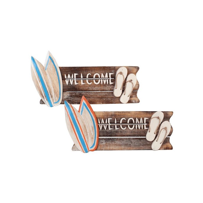 Planche de bienvenue planche de surf/chausson bois 50x18cm