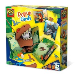 SES Creative Cartes Popup - Dinosaures, Kit de bricolage pour enfants, Garçon/fille, 5 ans