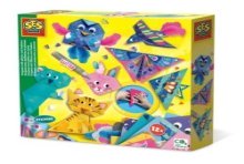 Ses Origami avec paillettes et plumes