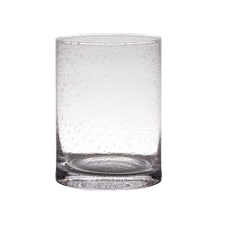 Hakbijl Vase / lanterne cylindre en verre Archer bulles de soda verre Ø15xh20cm