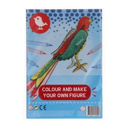 Kleur en maak je eigen vogelfiguur 24x17cm