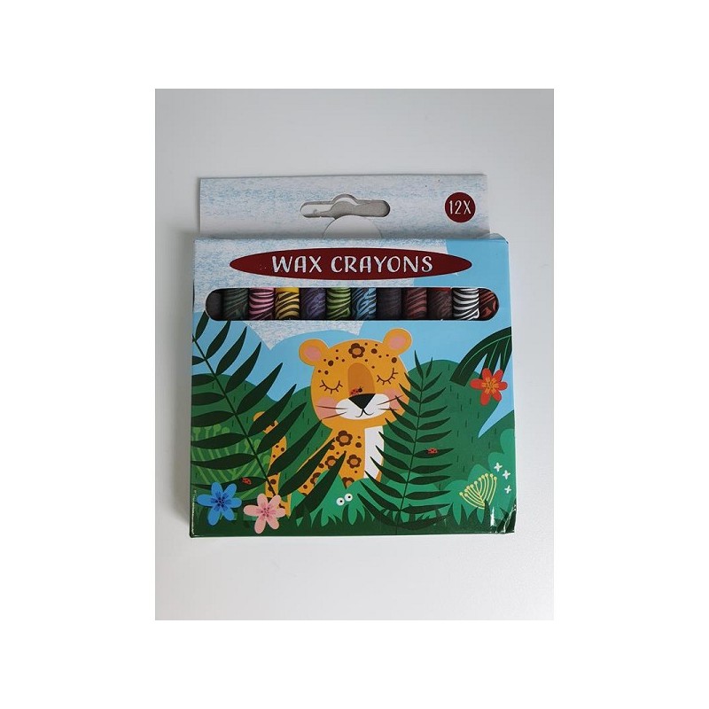 Crayons de cire Jungle boîte de 12 crayons