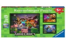 Ravensburger puzzel Minecraft Biomes - Legpuzzel - 3 x 3x49 stukjes